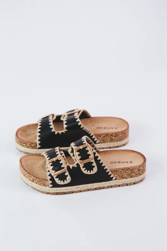 Clash Whip Stitched Sandal, Black sold by North & Main Clothing Company