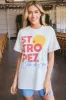 St Tropez Oversized Graphic Tee, Ivory sold by North & Main Clothing Company