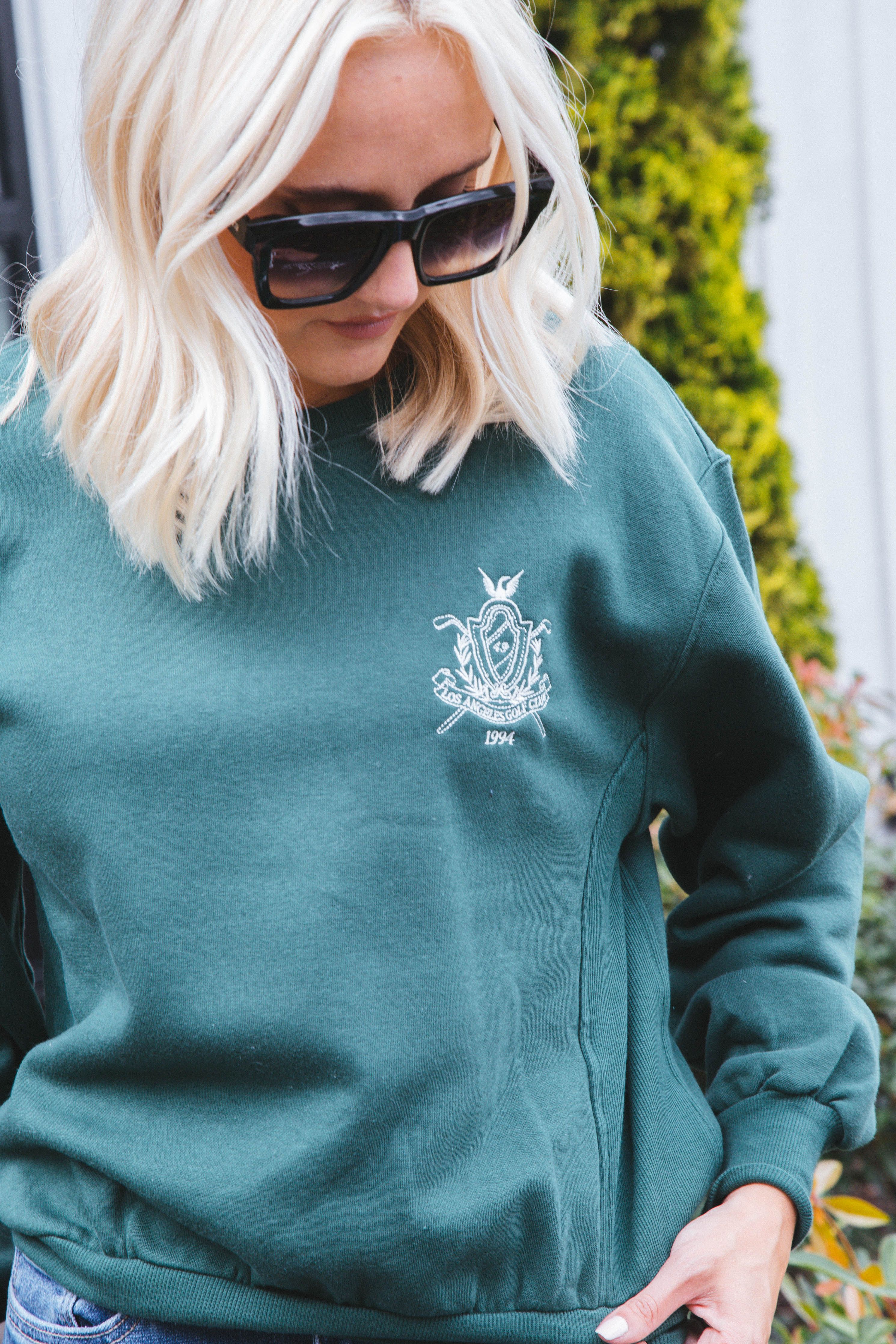 Fairway Embroidered Crewneck Sweatshirt, Hunter Green sold by North & Main Clothing Company product image thumbnail 2