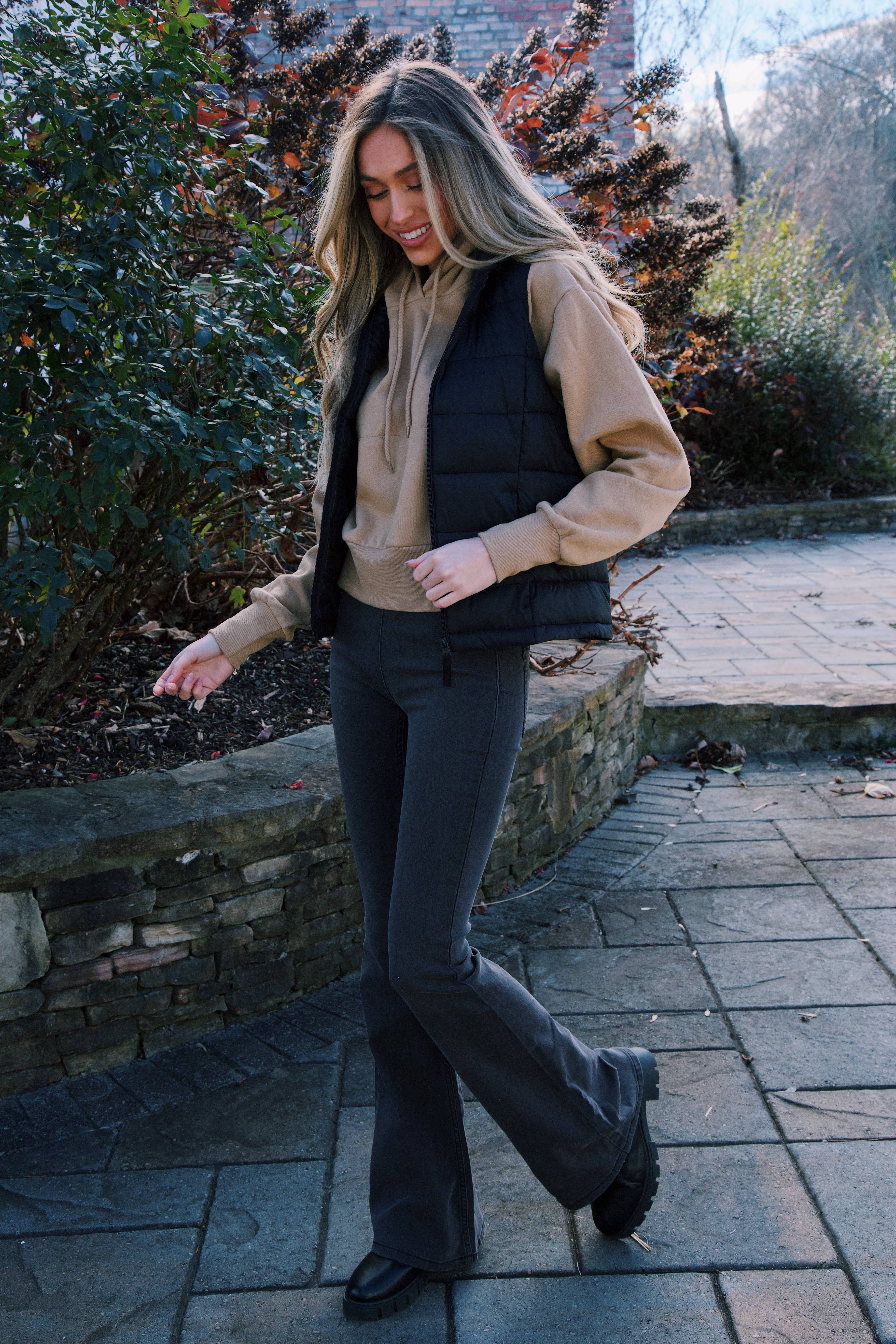 Penny Pull On Flare Pants, Washed Black | Free People sold by North & Main Clothing Company product image thumbnail 6