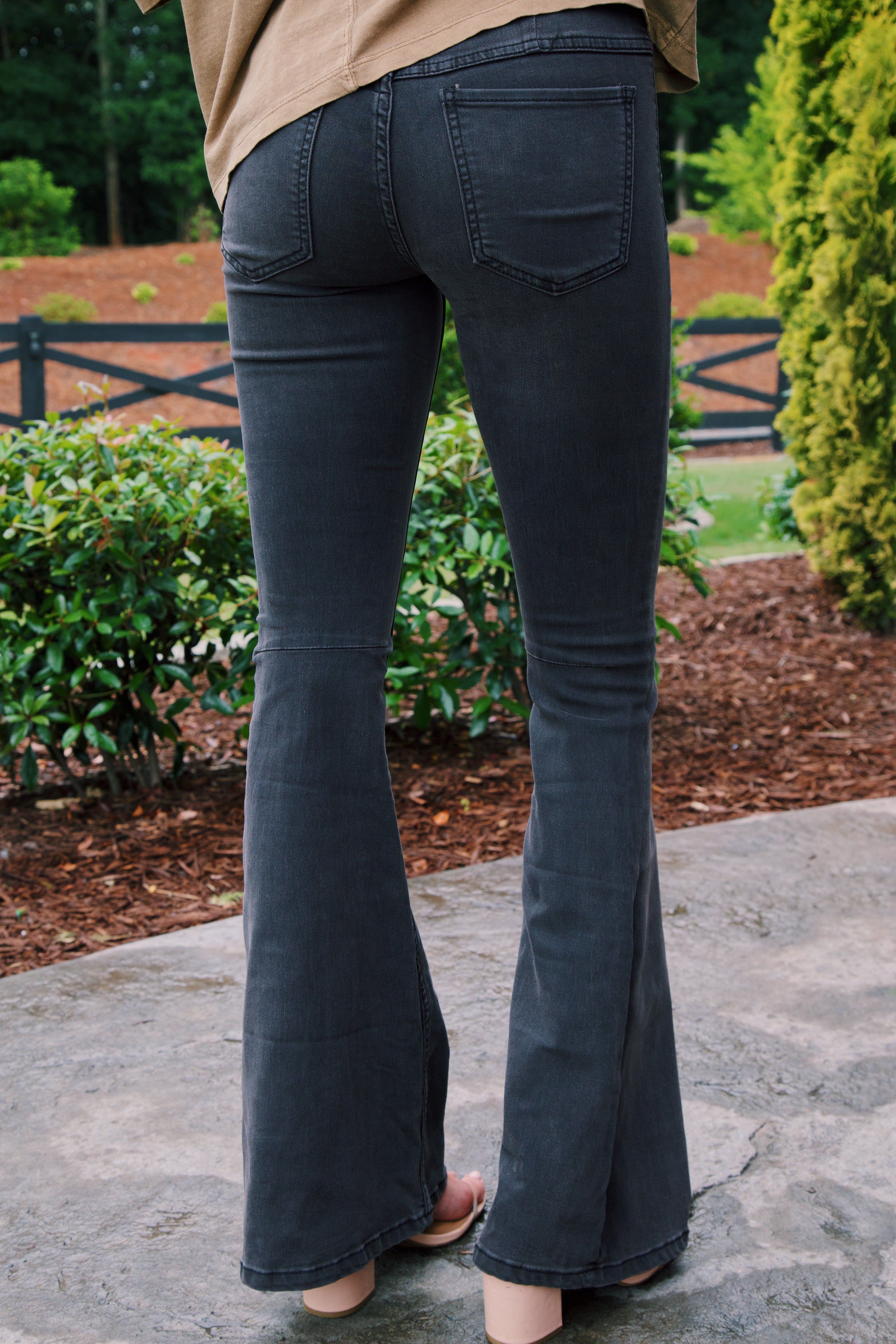 Penny Pull On Flare Pants, Washed Black | Free People sold by North & Main Clothing Company product image thumbnail 2