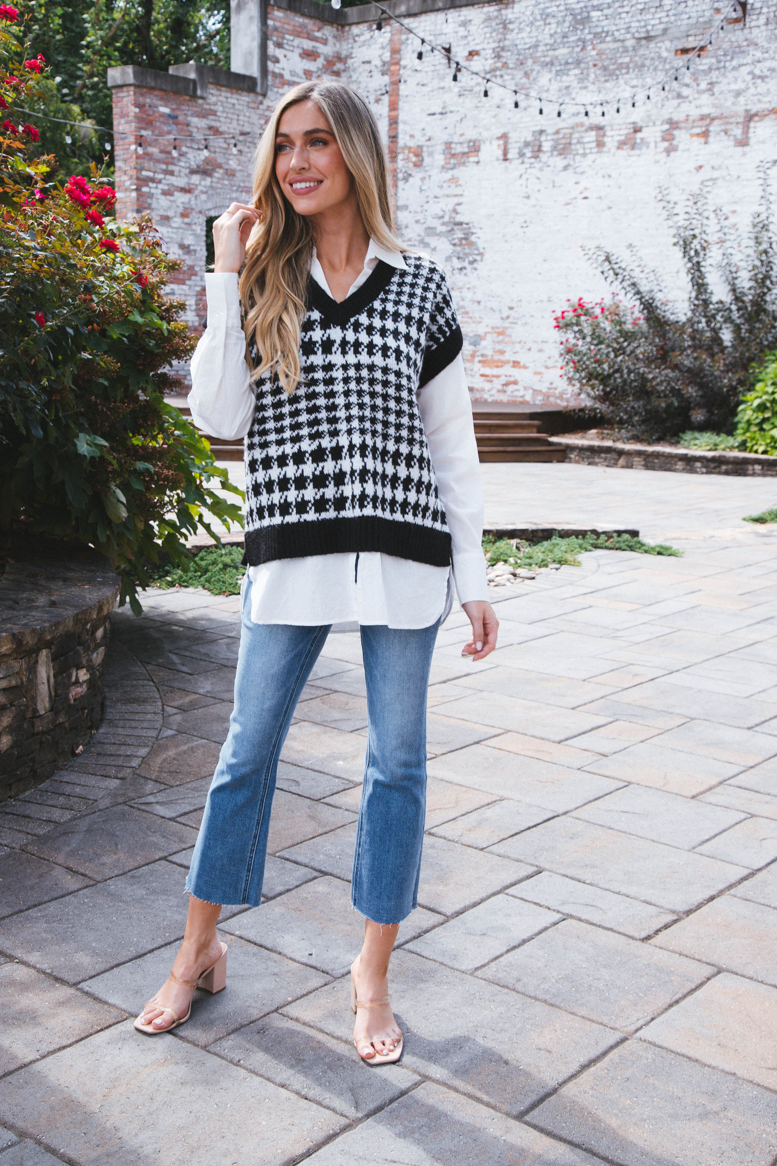 Houndstooth Sweater Shirt, Black sold by North & Main Clothing Company product image thumbnail 4