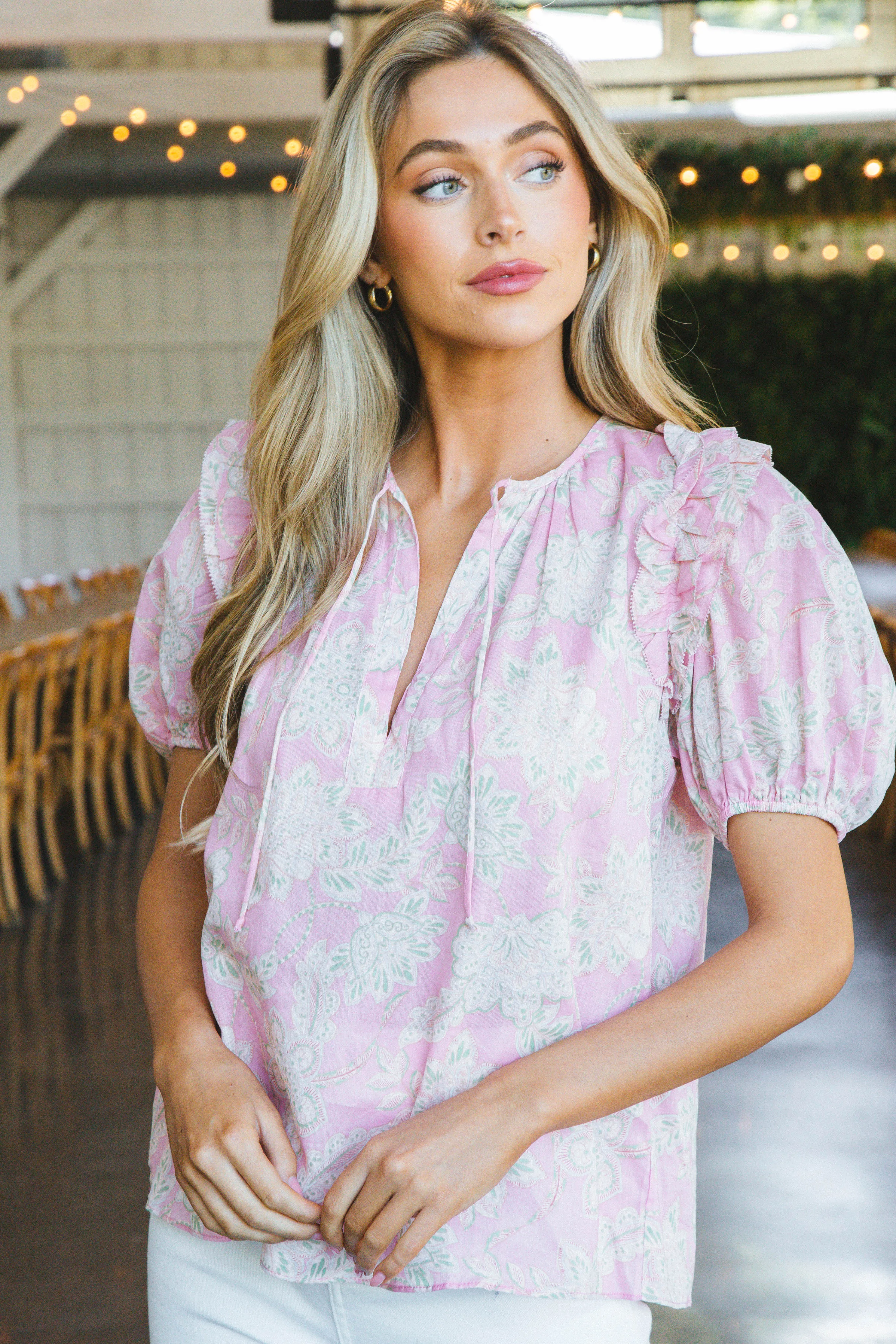 Daphne Puff Sleeve Top, Light Pink sold by North & Main Clothing Company product image thumbnail 2