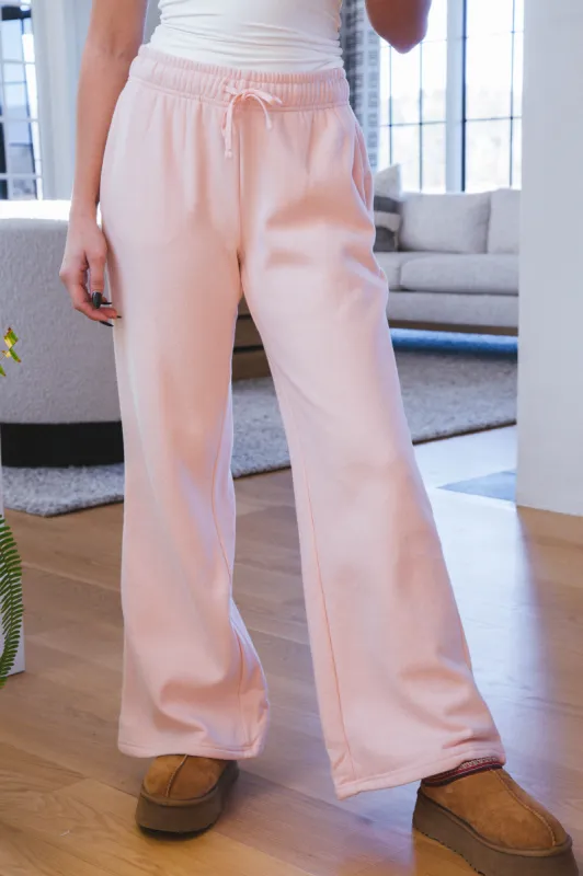 Simone Mid Rise Wide Leg Sweatpants, Dusty Pink sold by North & Main Clothing Company