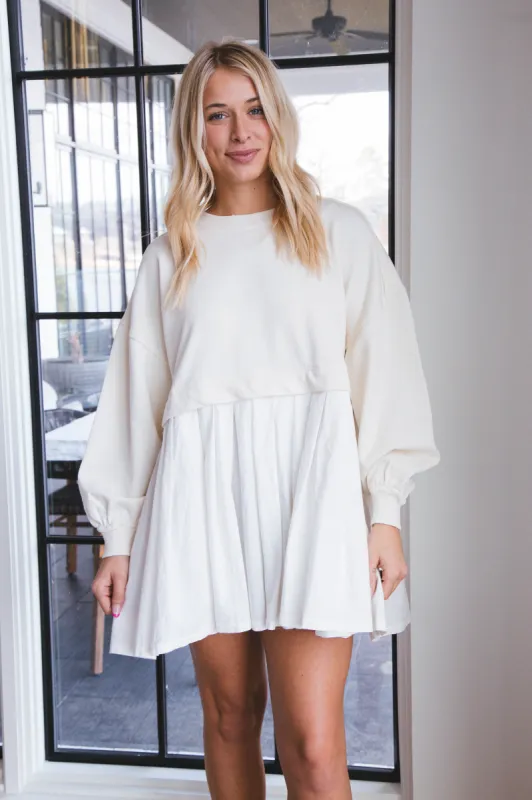 Eleanor Sweatshirt Dress, Grey Combo | Free People made by North & Main Clothing Company