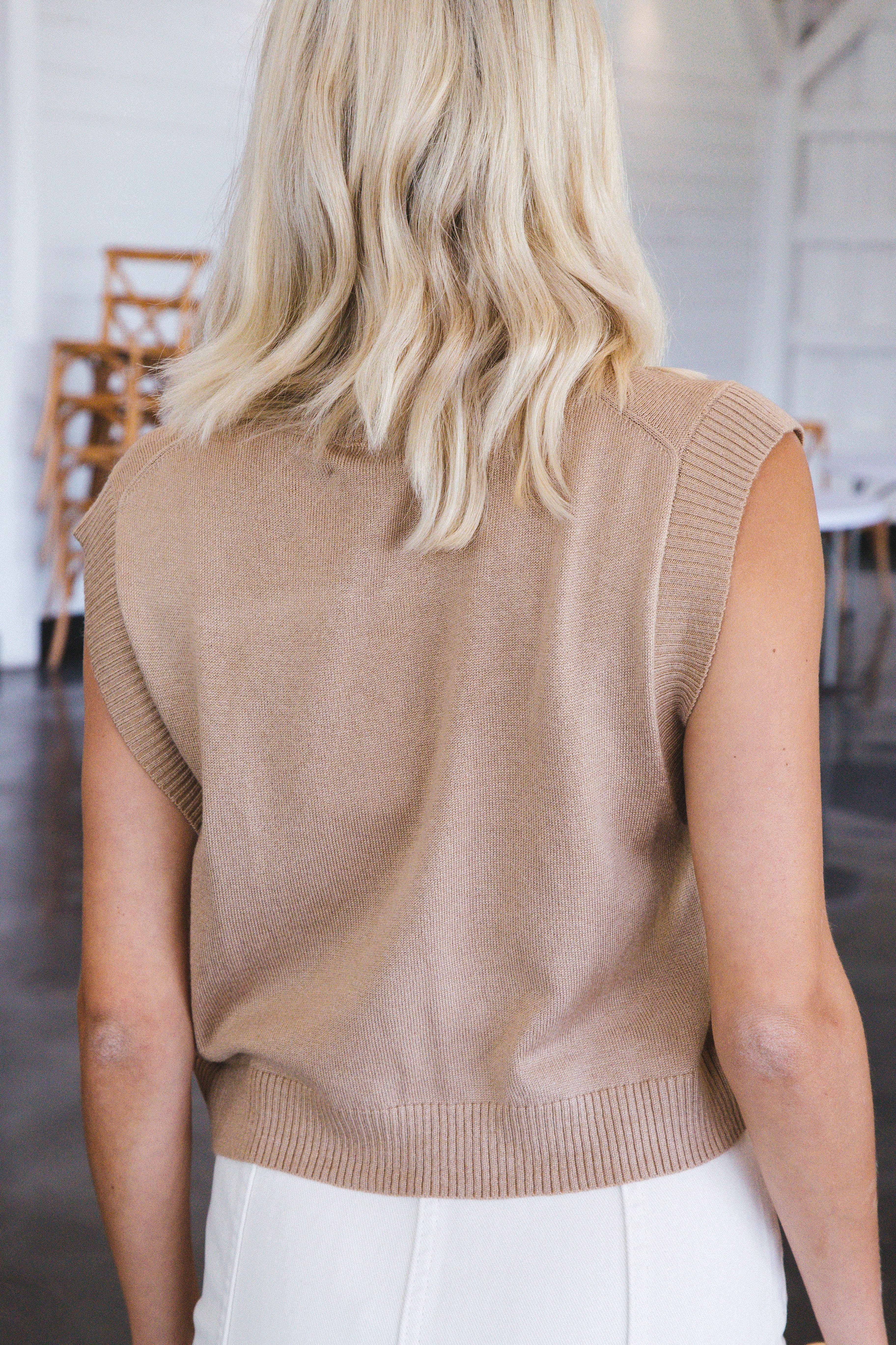 Mattie Lightweight Round Neck Sweater, Taupe sold by North & Main Clothing Company product image thumbnail 4