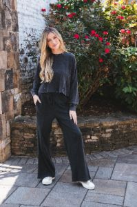 Lena Lounge Pants, Black sold by North & Main Clothing Company