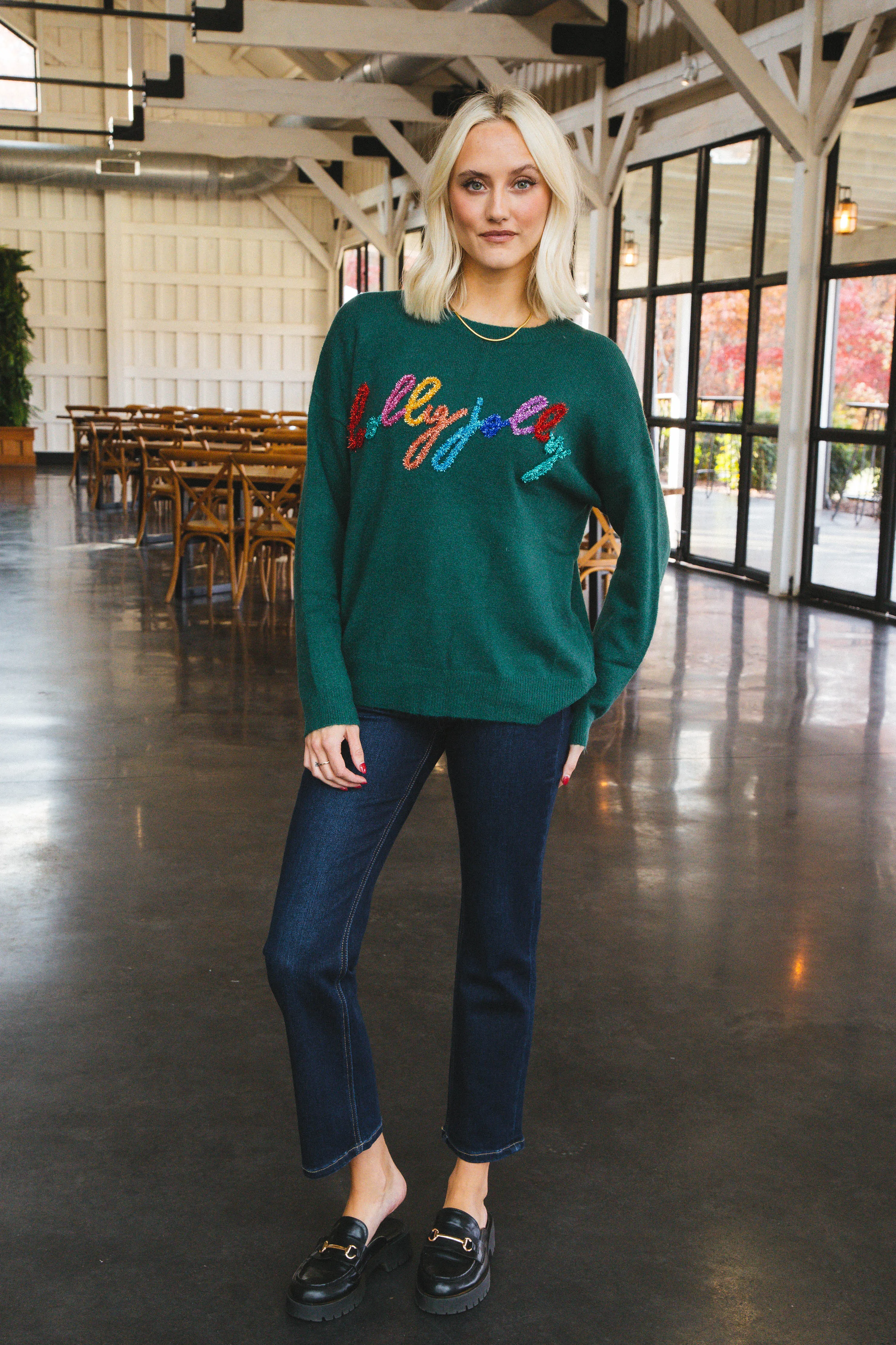 Holly Jolly Pullover Sweater, Green sold by North & Main Clothing Company product image thumbnail 3