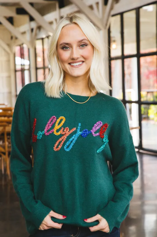 Holly Jolly Pullover Sweater, Green sold by North & Main Clothing Company