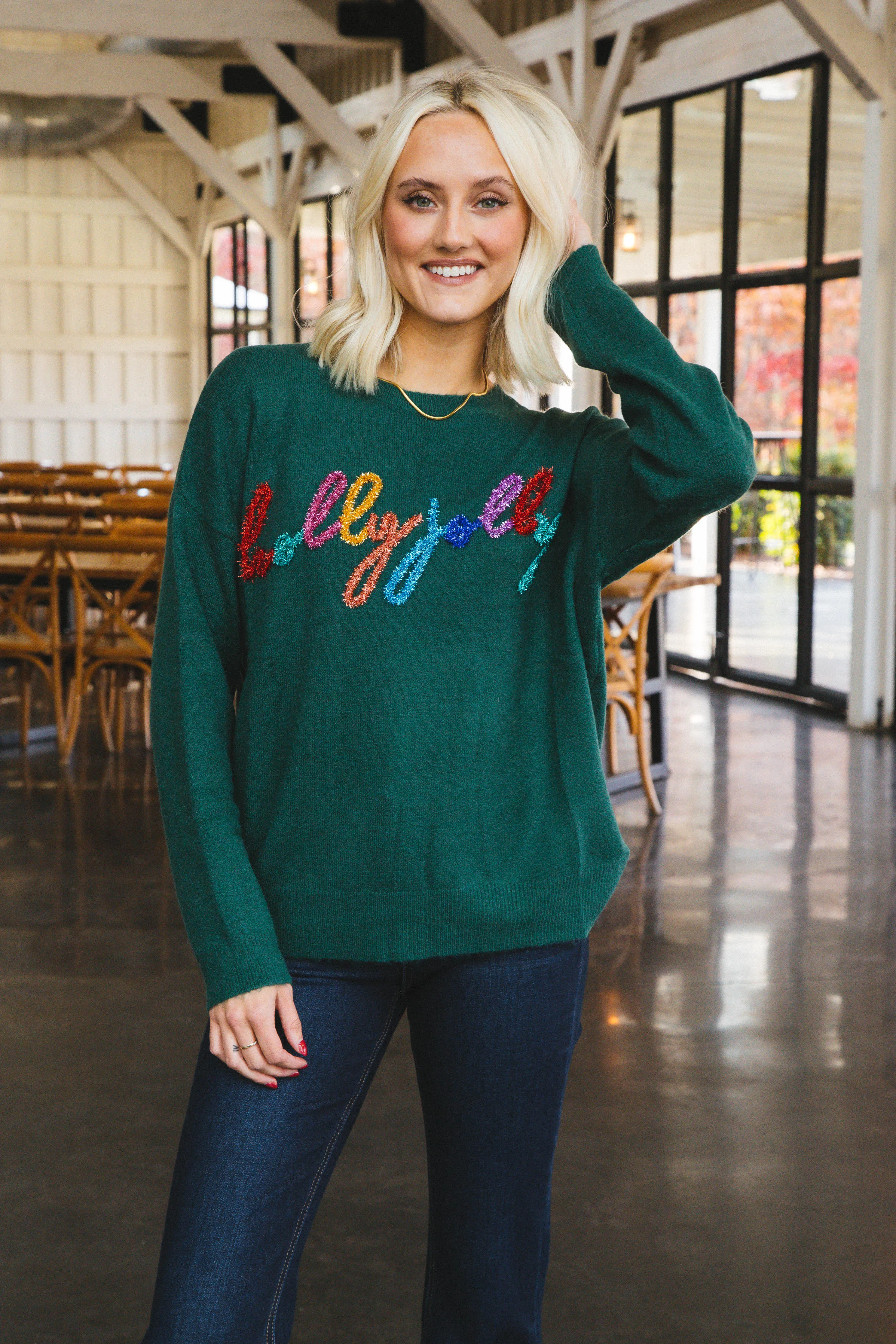 Holly Jolly Pullover Sweater, Green sold by North & Main Clothing Company product image thumbnail 4