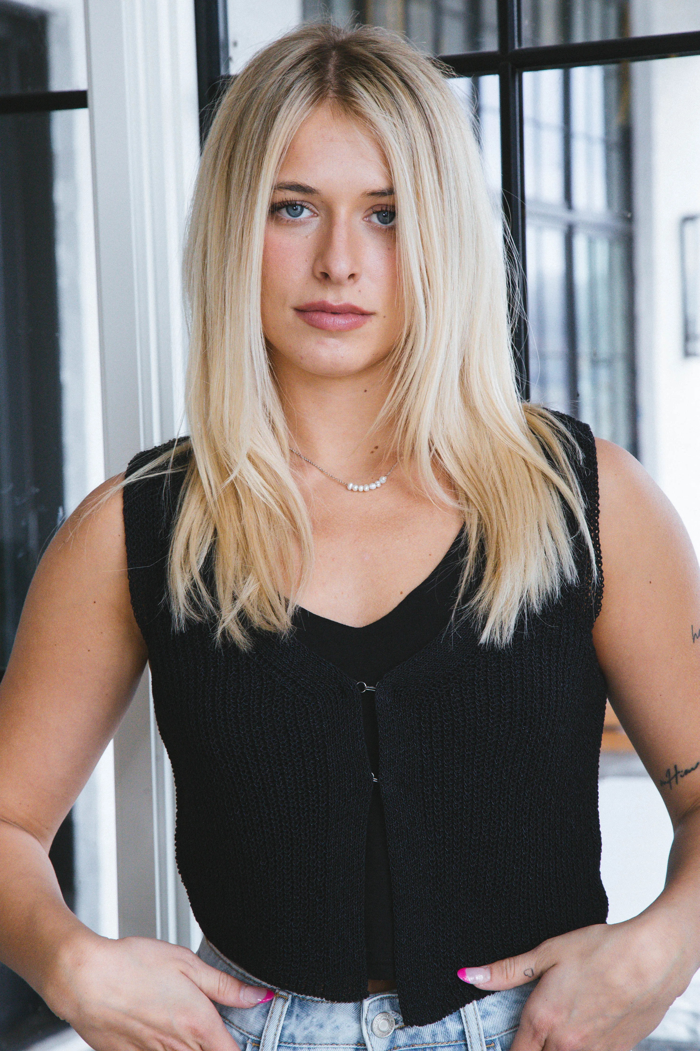 Nancy Knit Crop Tank, Black sold by North & Main Clothing Company product image thumbnail 3