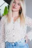 Rylan Crochet Button Down Top, Natural sold by North & Main Clothing Company