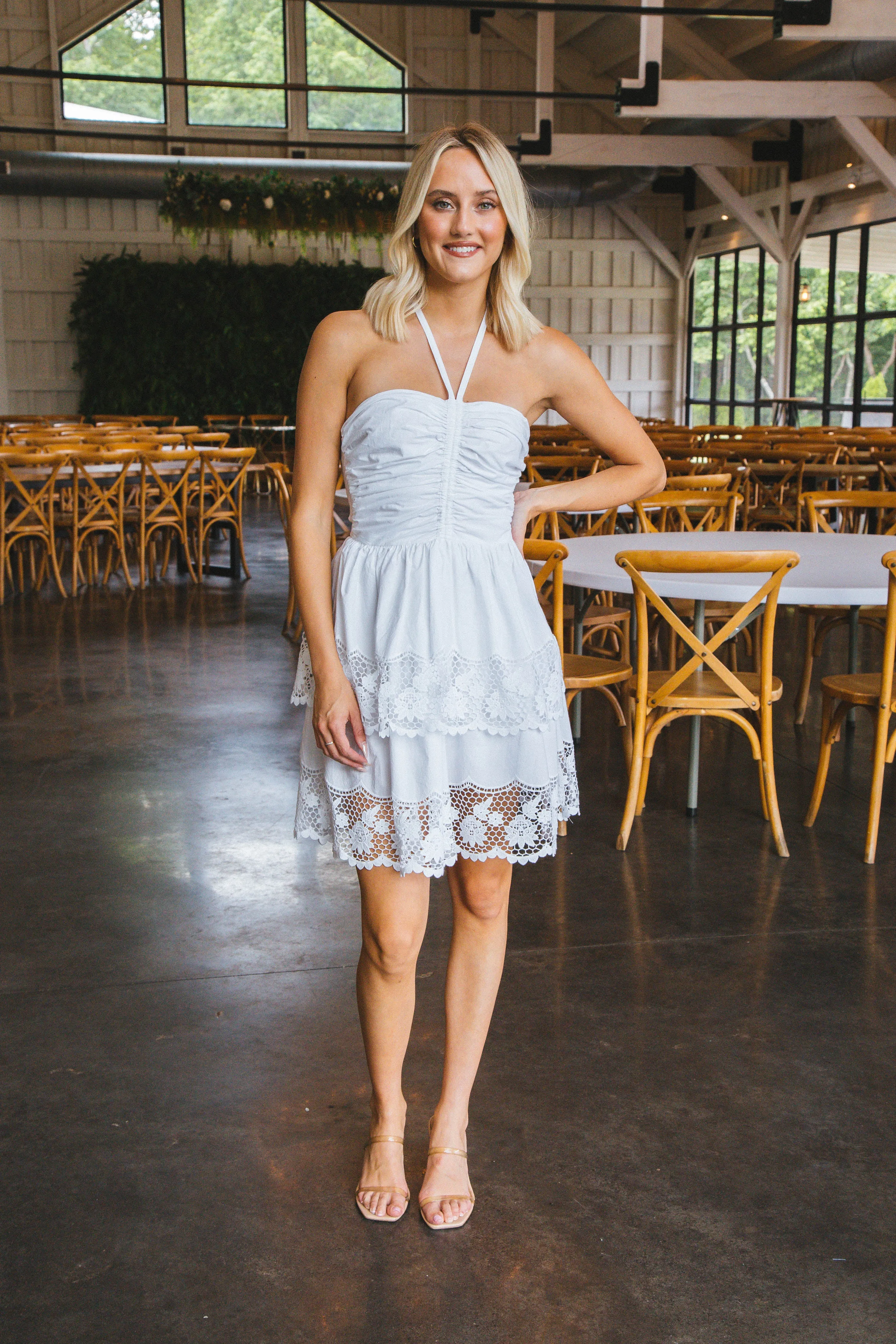 Robyn Lace Tiered Dress, White | Steve Madden sold by North & Main Clothing Company product image thumbnail 4