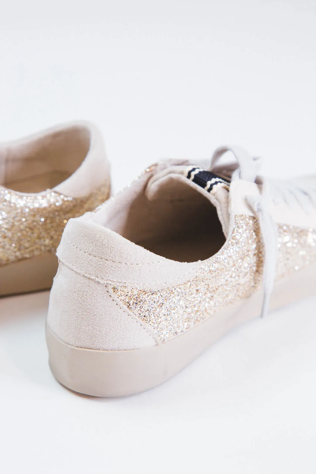 Paula Lace Up Star Sneaker, Gold Glitter sold by North & Main Clothing Company product image thumbnail 4