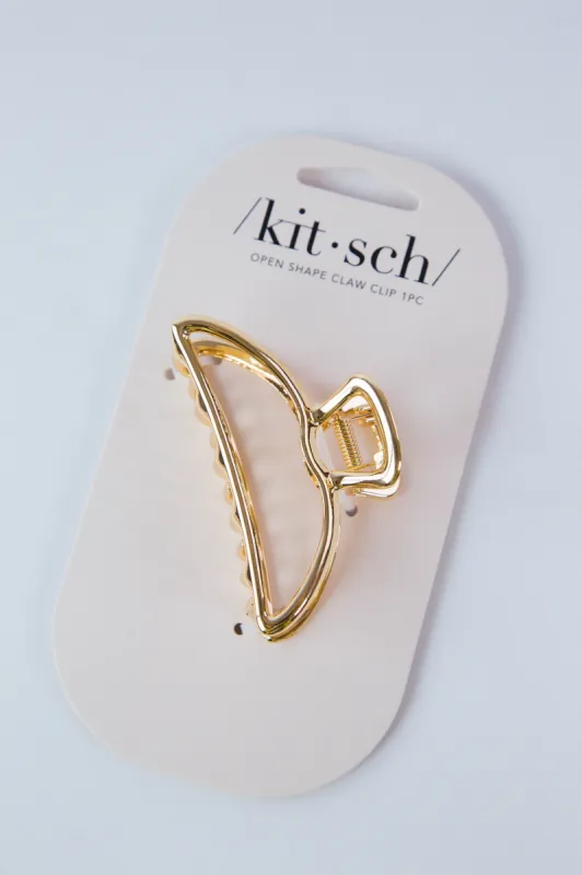 Open Shape Claw Clip, Gold | Kitsch sold by North & Main Clothing Company
