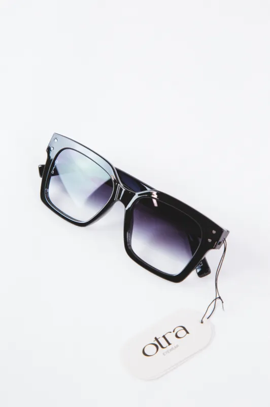 Ora Rounded Cateye Sunglasses, Black/Smoke | Otra sold by North & Main Clothing Company