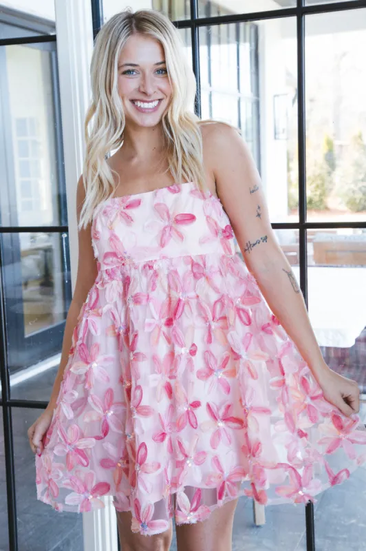 Casey Floral Babydoll Dress, Coral Floral sold by North & Main Clothing Company