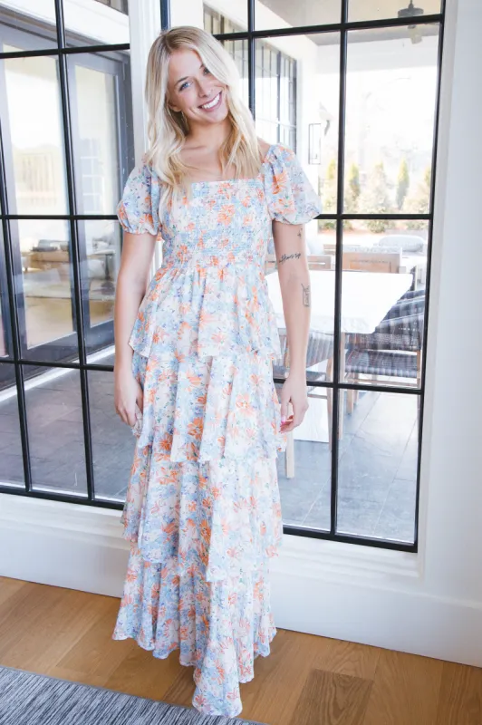 Cynthia Floral Maxi Dress, Orange Combo made by North & Main Clothing Company