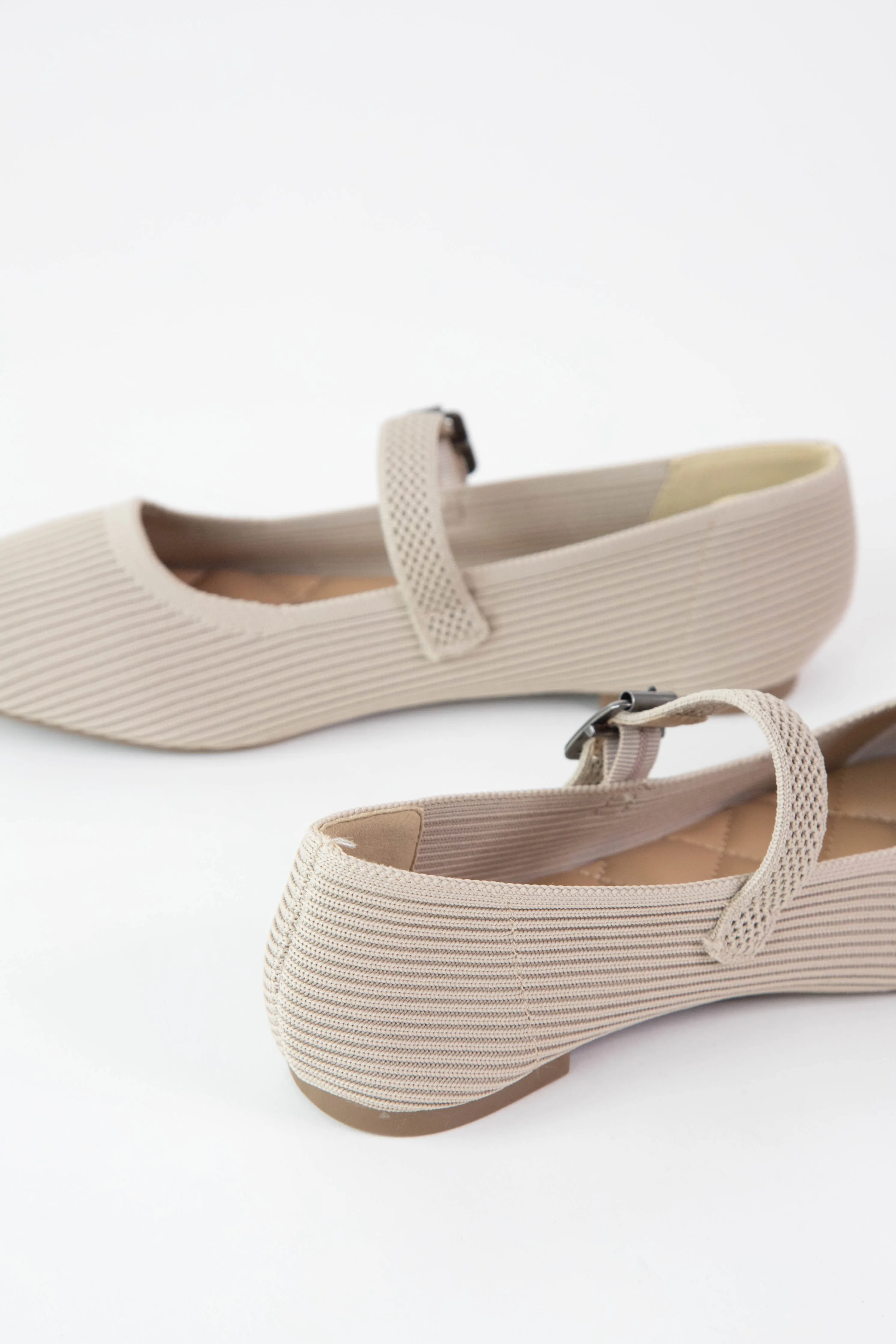 Brita Mary Jane Ballet Flat, Oatmeal Knit sold by North & Main Clothing Company product image thumbnail 2