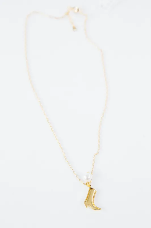 Boot N' Pearl Necklace | Sahira Jewelry sold by North & Main Clothing Company