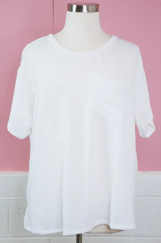 Cora Ribbed Tunic Top, Ivory | Plus Size sold by North & Main Clothing Company