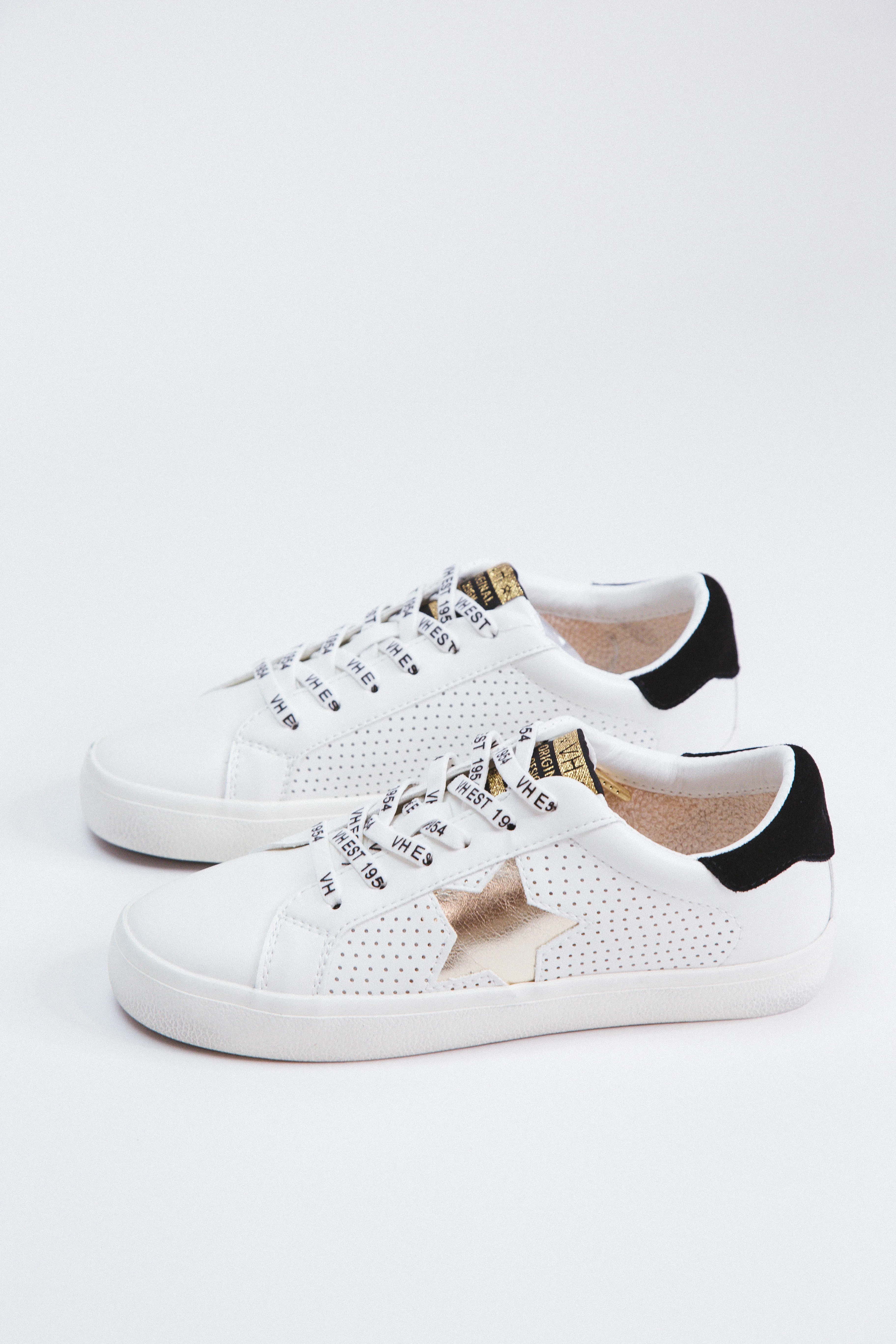 Gadol Distressed Star Sneaker, White Gold Multi | Vintage Havana sold by North & Main Clothing Company