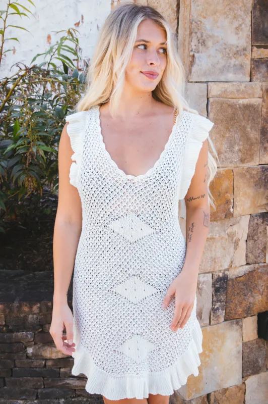 Mykonos Sweater Mini Dress, Moon Glow | Free People sold by North & Main Clothing Company