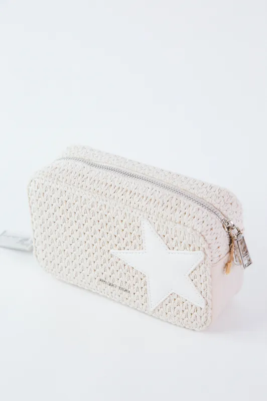 Mini Meme Crossbody Handbag, White Raffia | Vintage Havana sold by North & Main Clothing Company