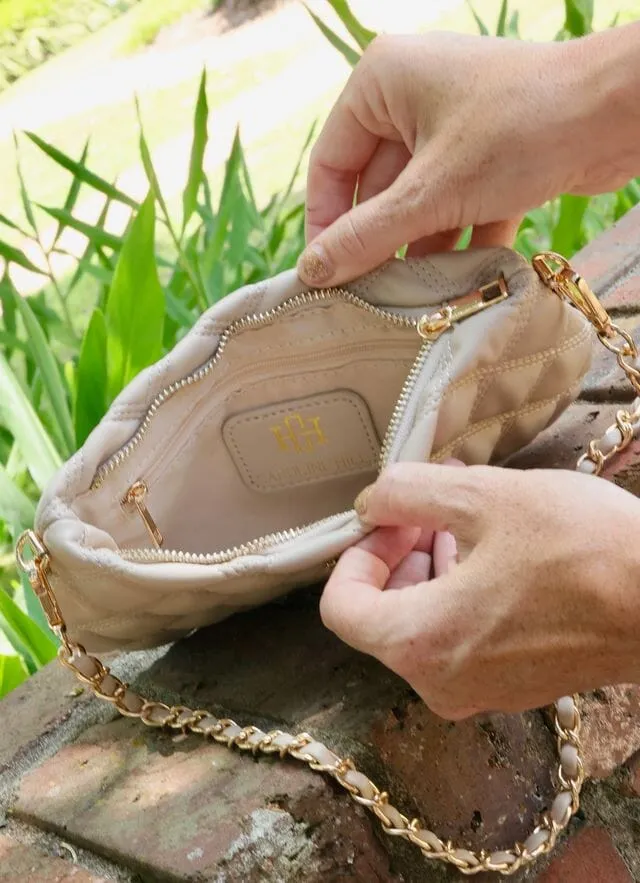 Livi Quilted Small Crossbody, Taupe sold by North & Main Clothing Company product image thumbnail 5