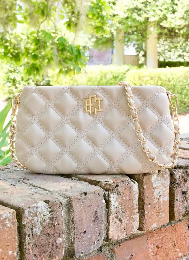 Livi Quilted Small Crossbody, Taupe sold by North & Main Clothing Company product image thumbnail 2