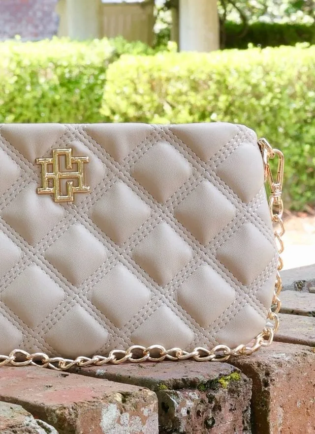 Livi Quilted Small Crossbody, Taupe sold by North & Main Clothing Company product image thumbnail 4