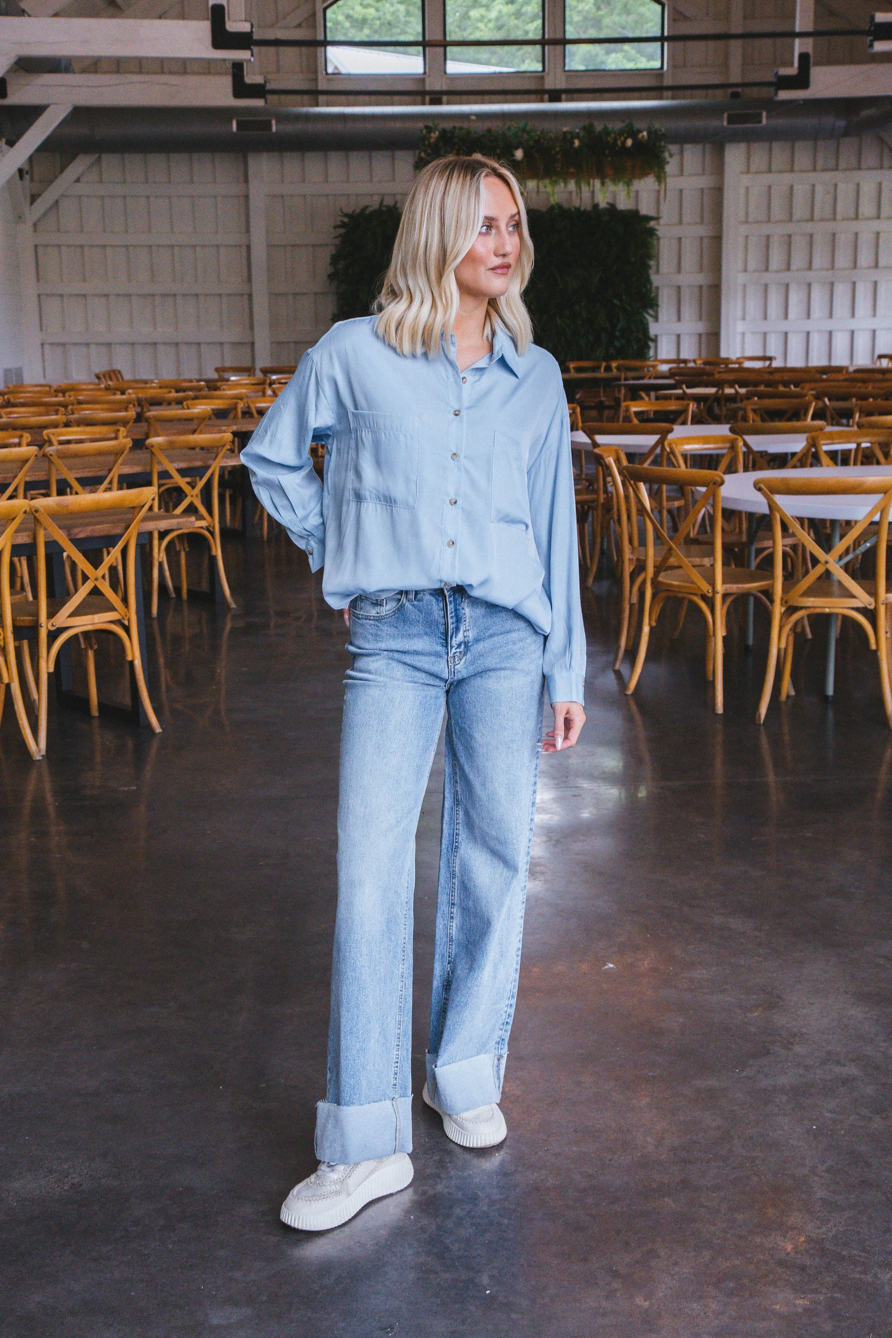 Reese Oversized Button Down Shirt, Chambray sold by North & Main Clothing Company product image thumbnail 5