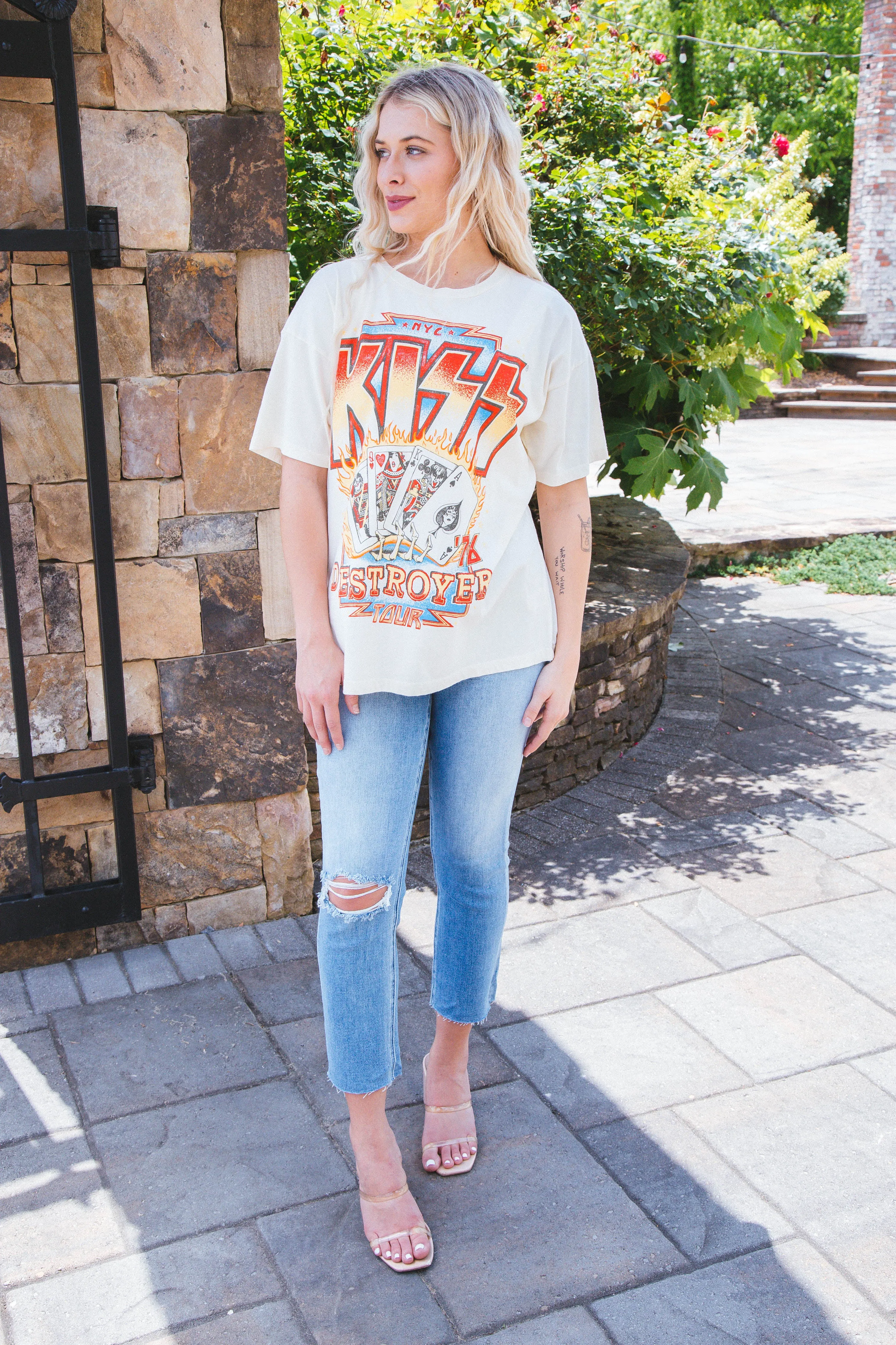 Kiss Destroyer Tour 76 Merch Tee, Stone Vintage | Daydreamer sold by North & Main Clothing Company product image thumbnail 3
