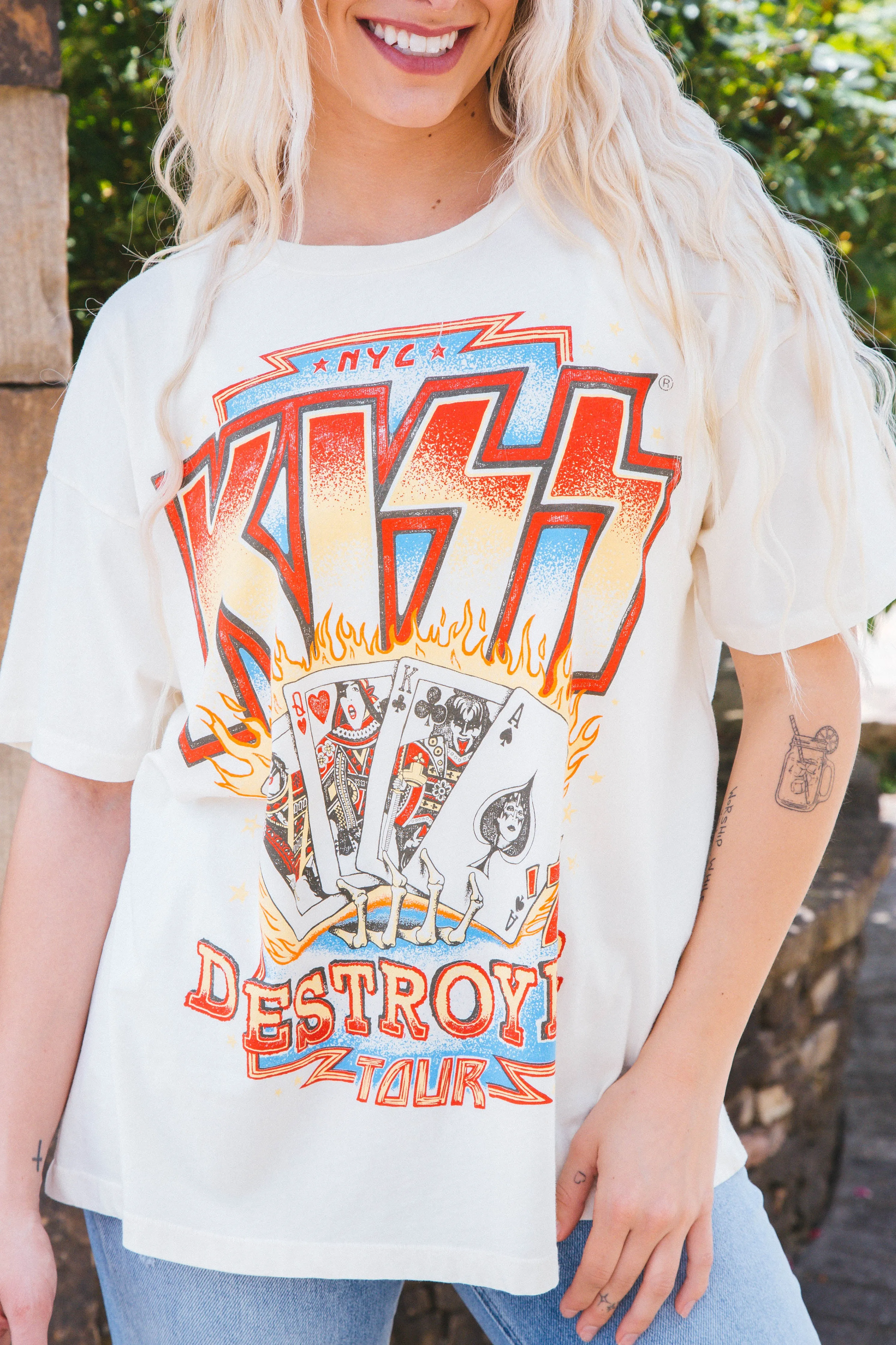 Kiss Destroyer Tour 76 Merch Tee, Stone Vintage | Daydreamer sold by North & Main Clothing Company product image thumbnail 5