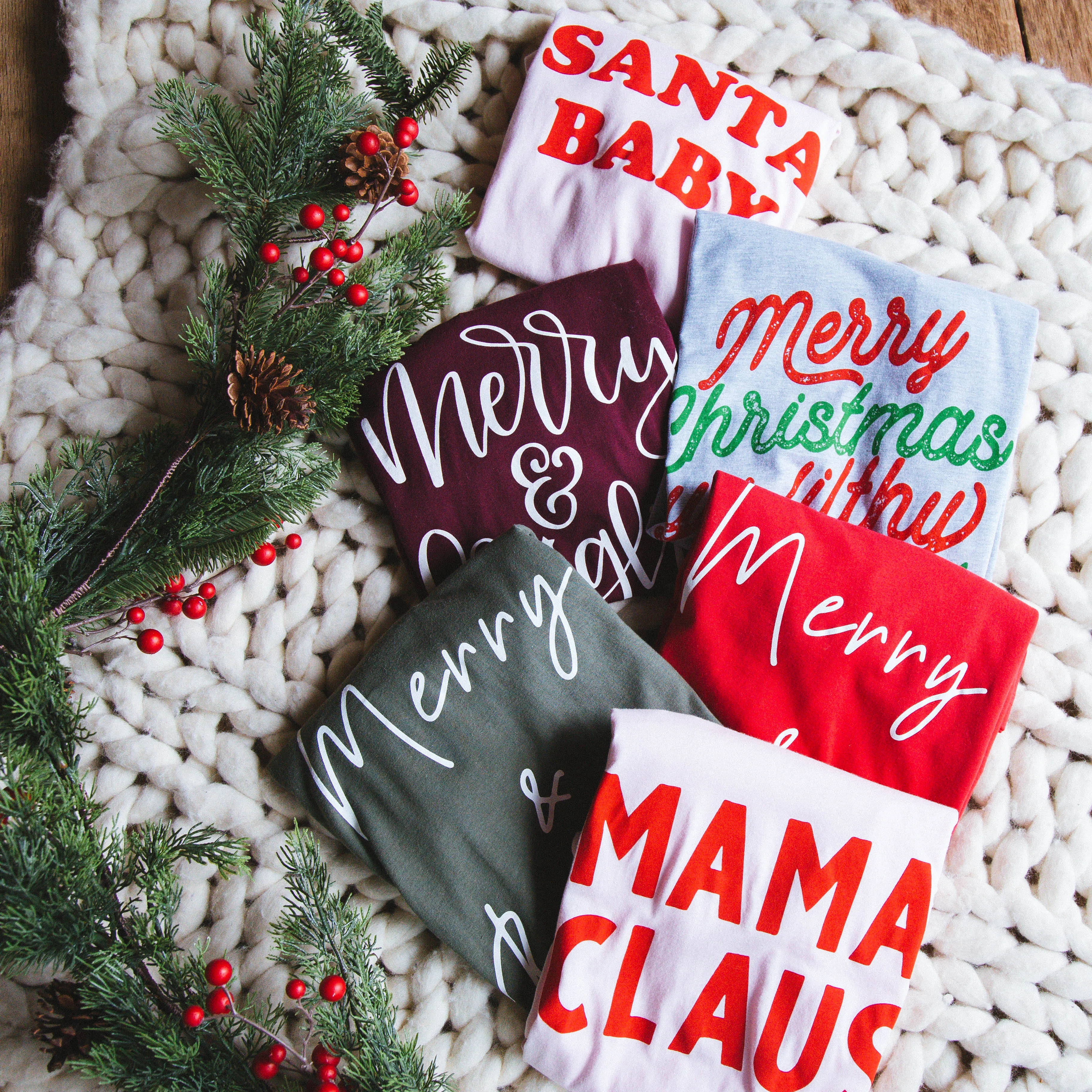 Mama Claus Graphic Tee, Light Pink sold by North & Main Clothing Company product image thumbnail 4