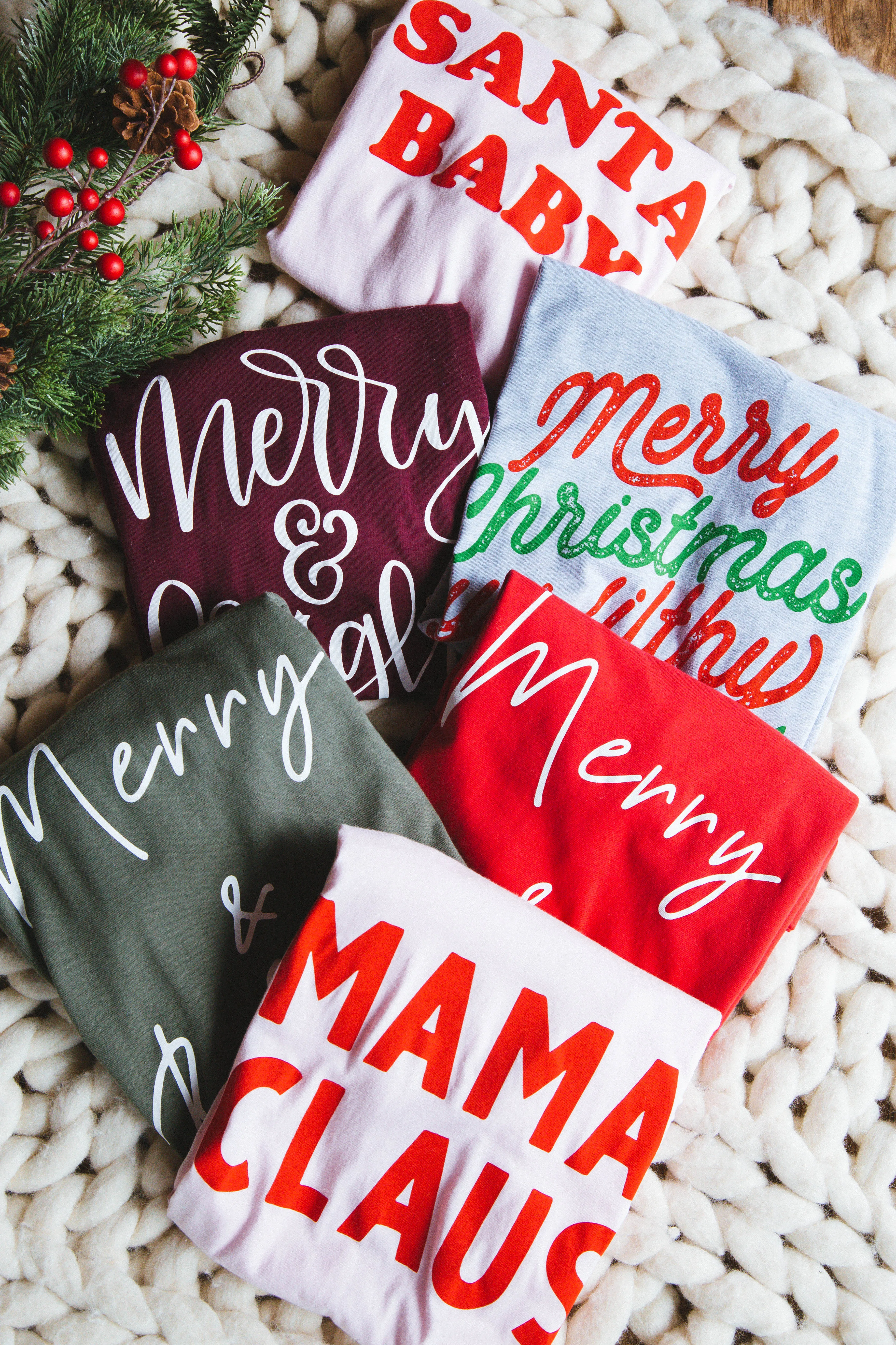 Mama Claus Graphic Tee, Light Pink sold by North & Main Clothing Company product image thumbnail 2