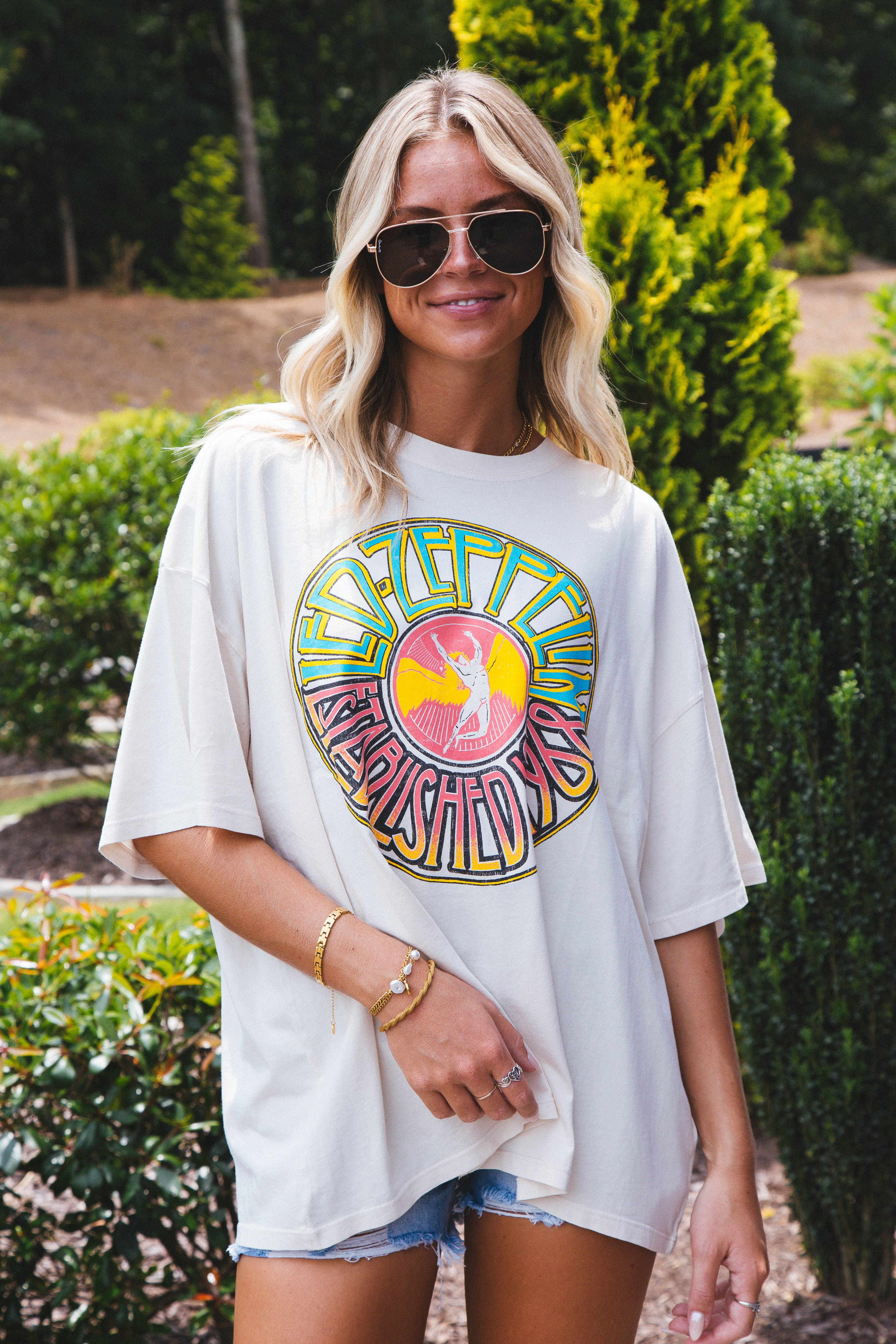 Led Zeppelin 1968 Tee, Dirty White | DayDreamer sold by North & Main Clothing Company