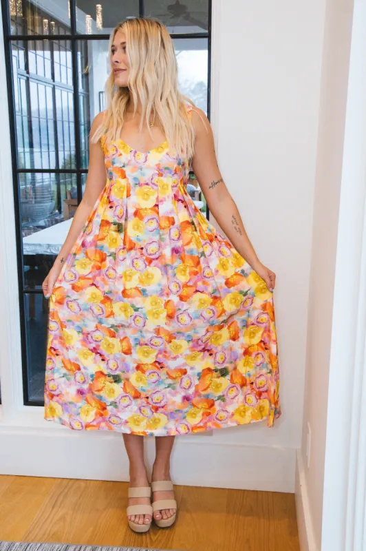 June Sleeveless Floral Maxi Dress, Multi sold by North & Main Clothing Company