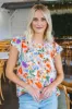 Khloe Flutter Sleeve Blouse, Red Multi sold by North & Main Clothing Company