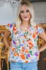 Khloe Flutter Sleeve Blouse, Red Multi sold by North & Main Clothing Company