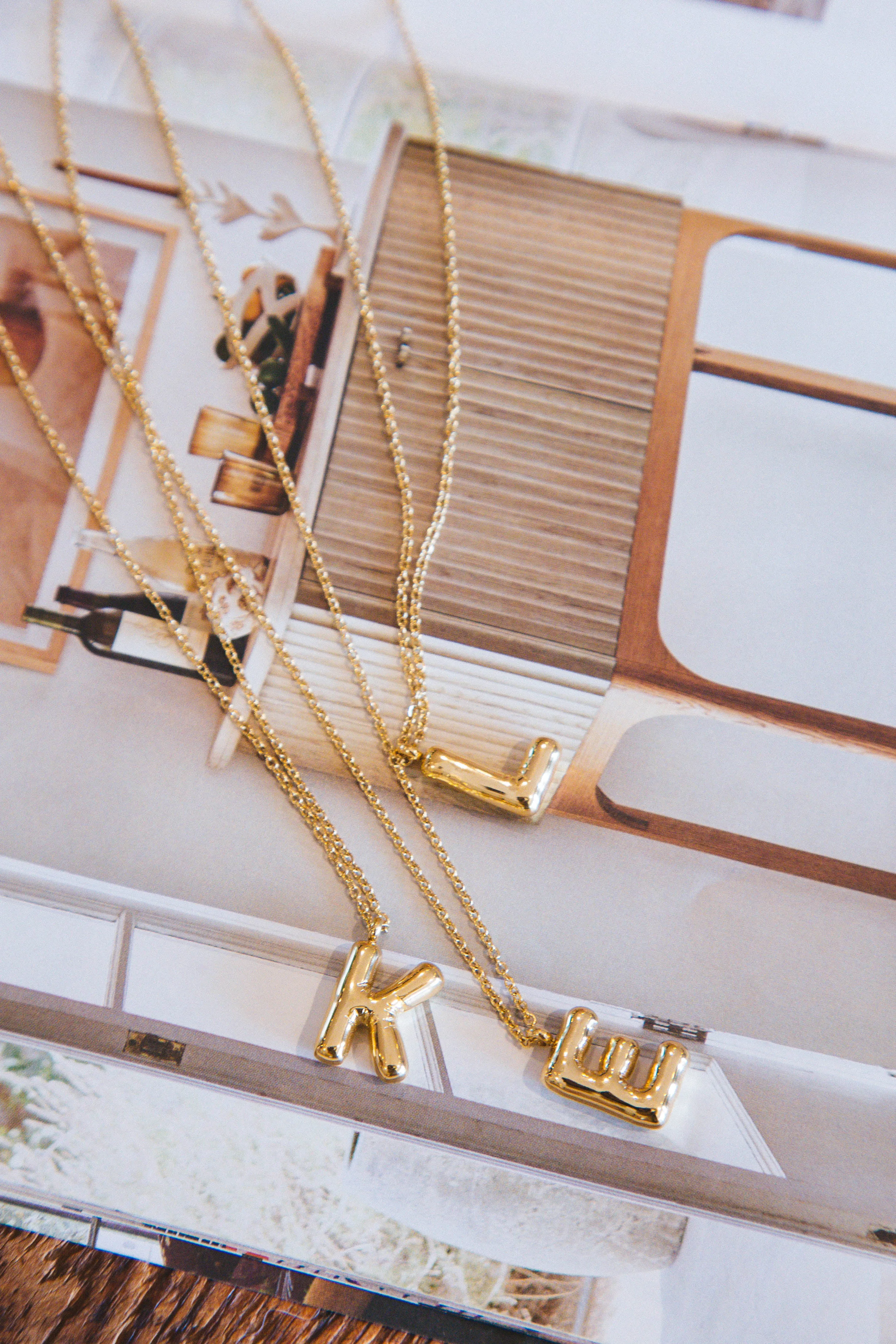 Bubble Shape Initial Necklace, Gold sold by North & Main Clothing Company product image thumbnail 2