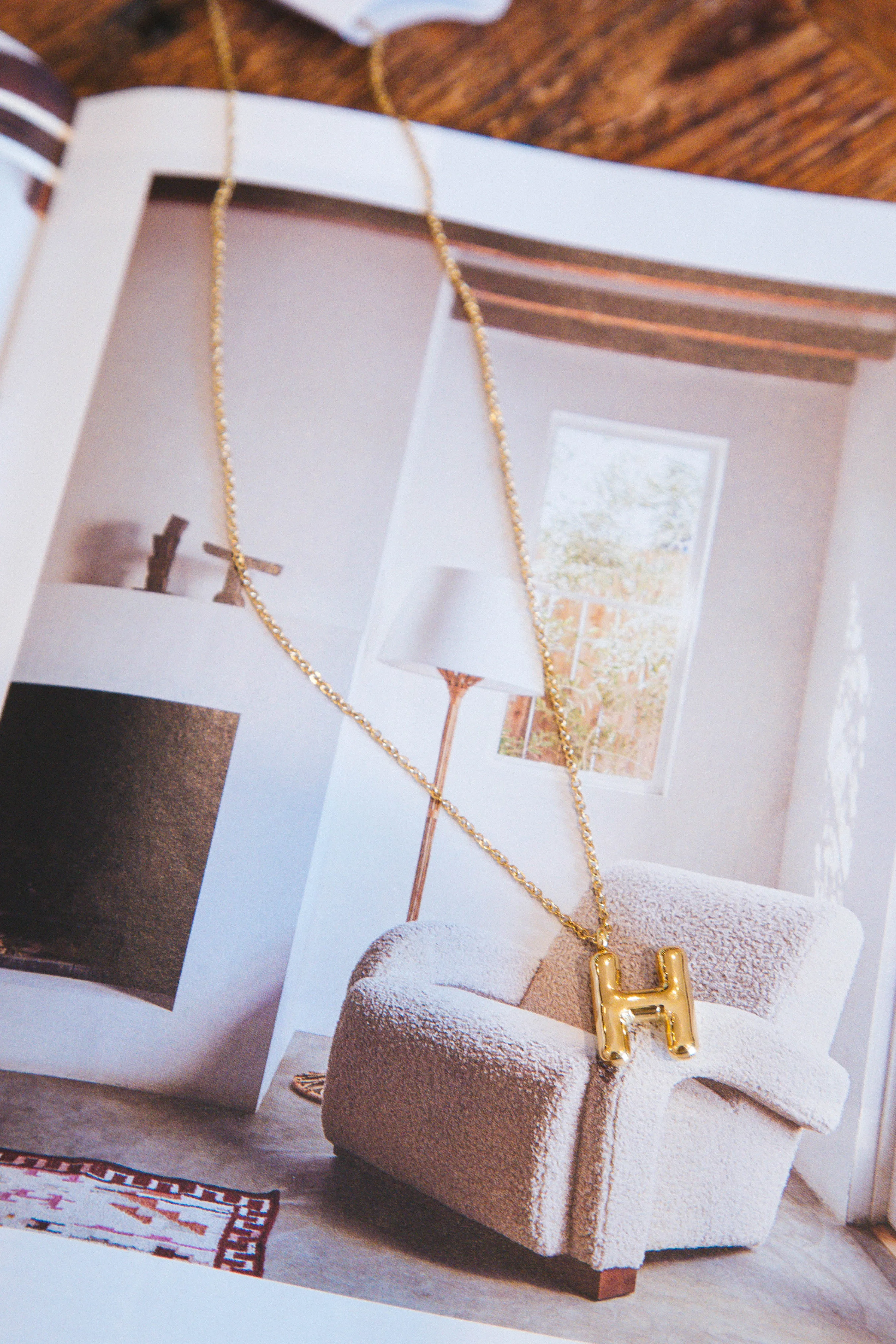 Bubble Shape Initial Necklace, Gold sold by North & Main Clothing Company product image thumbnail 5