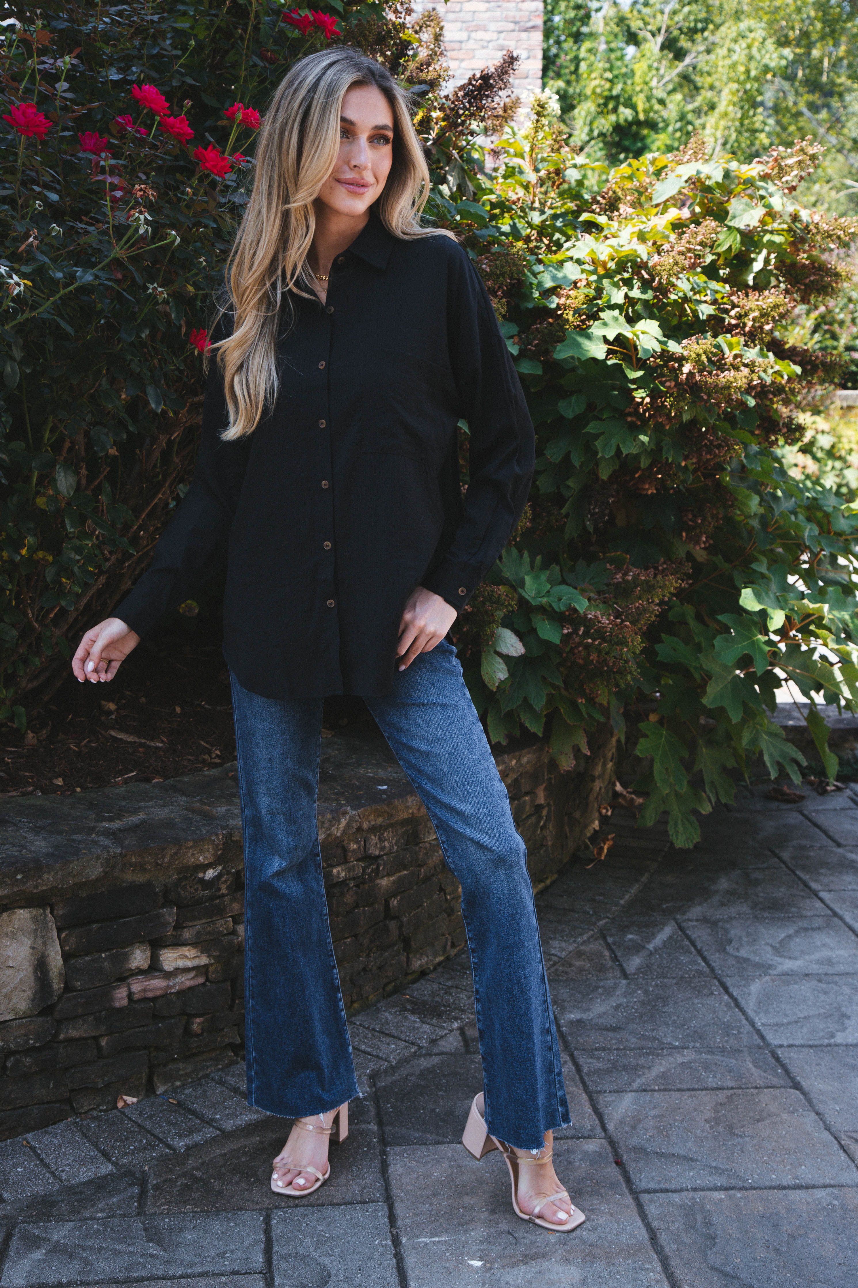 Stay Chic Button Down Shirt, Black sold by North & Main Clothing Company product image thumbnail 2