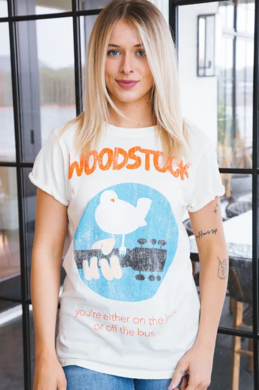 Woodstock Graphic Tee, Pearl | Recycled Karma sold by North & Main Clothing Company