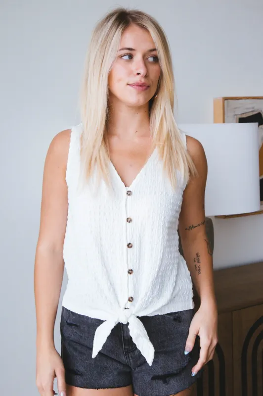 Link Up Tie Tee, White | Sanctuary sold by North & Main Clothing Company