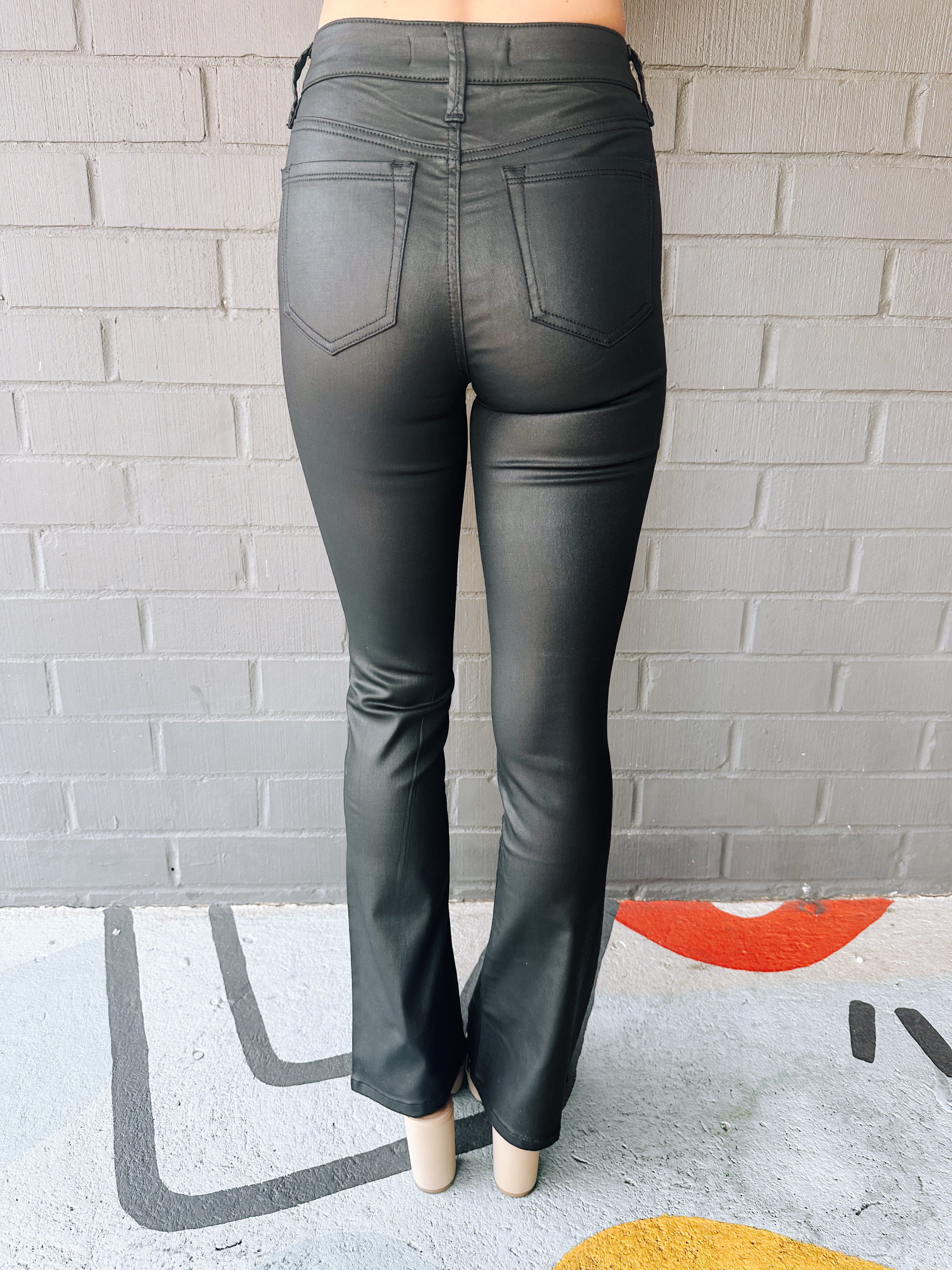 Birdy Faux Leather Flare Pants, Black | Sanctuary sold by North & Main Clothing Company product image thumbnail 2