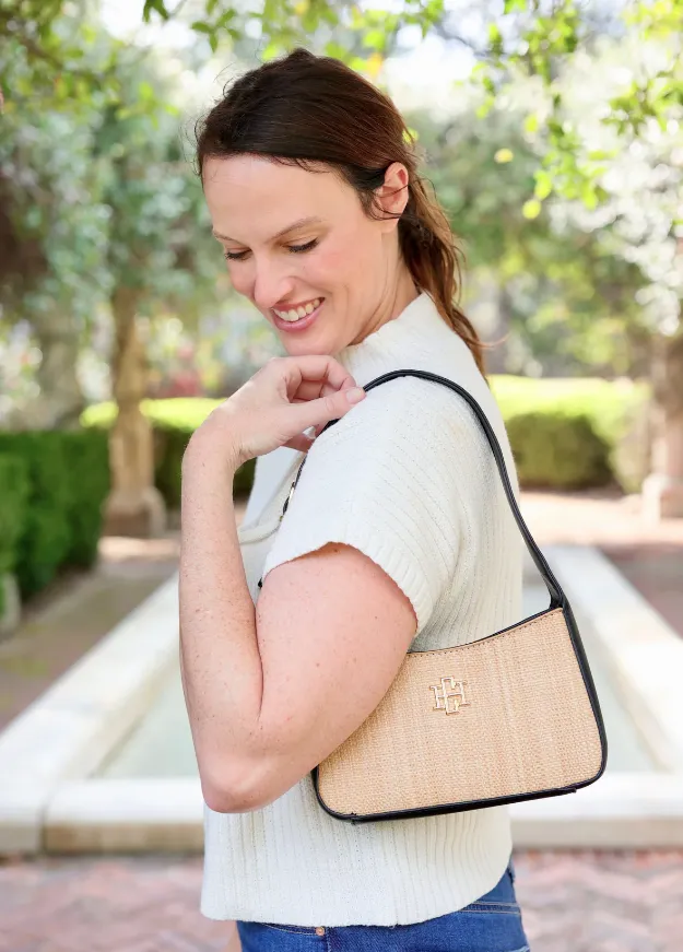 Jude Straw Shoulder Bag, Black sold by North & Main Clothing Company product image thumbnail 5