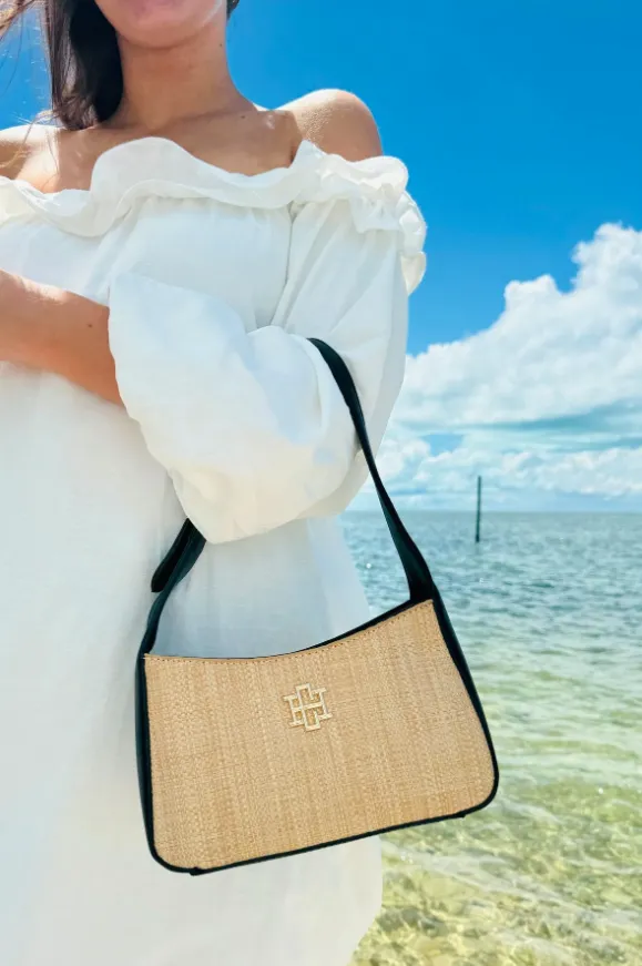 Jude Straw Shoulder Bag, Black sold by North & Main Clothing Company product image thumbnail 4