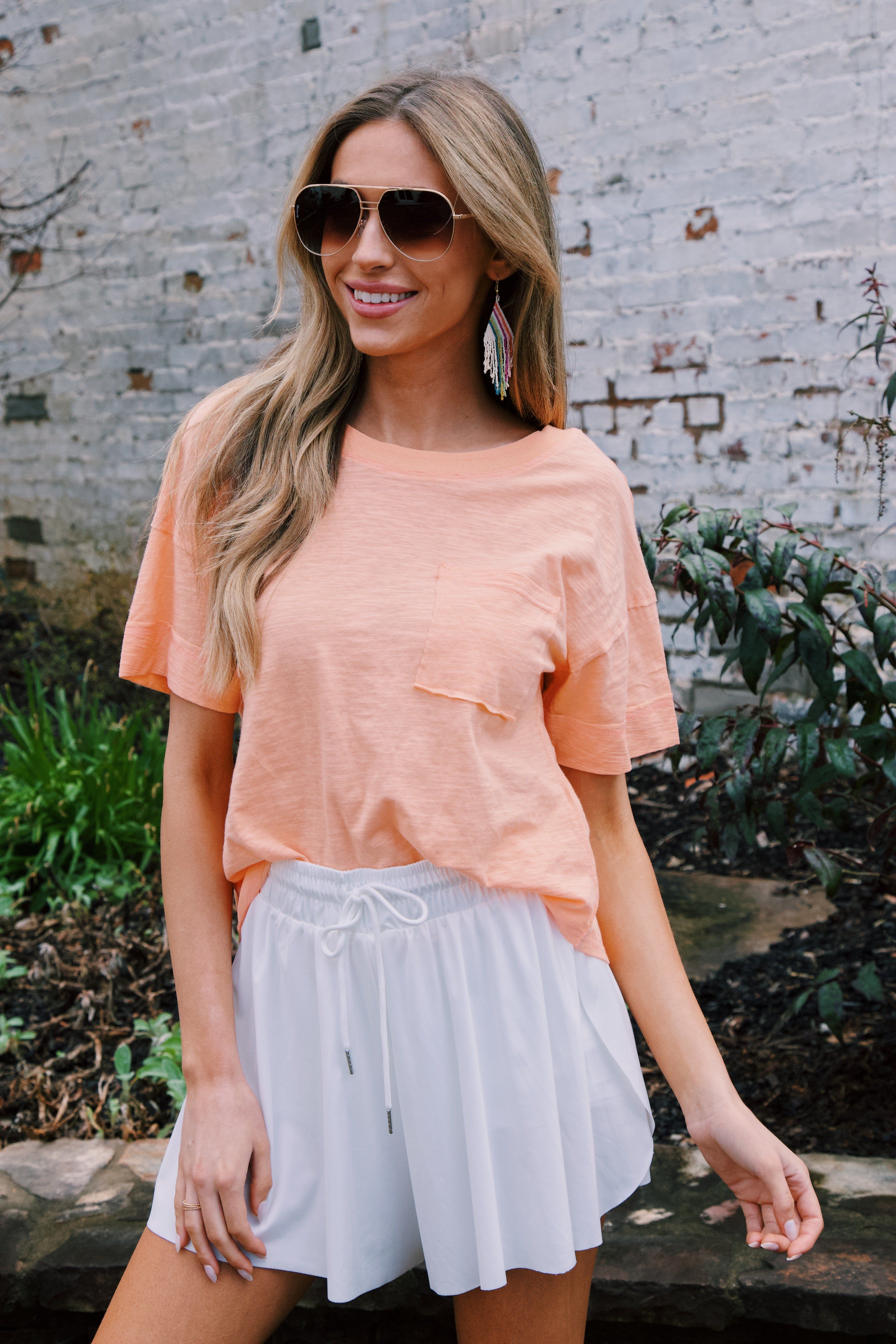 Coast Back V-Neck Top, Mango sold by North & Main Clothing Company