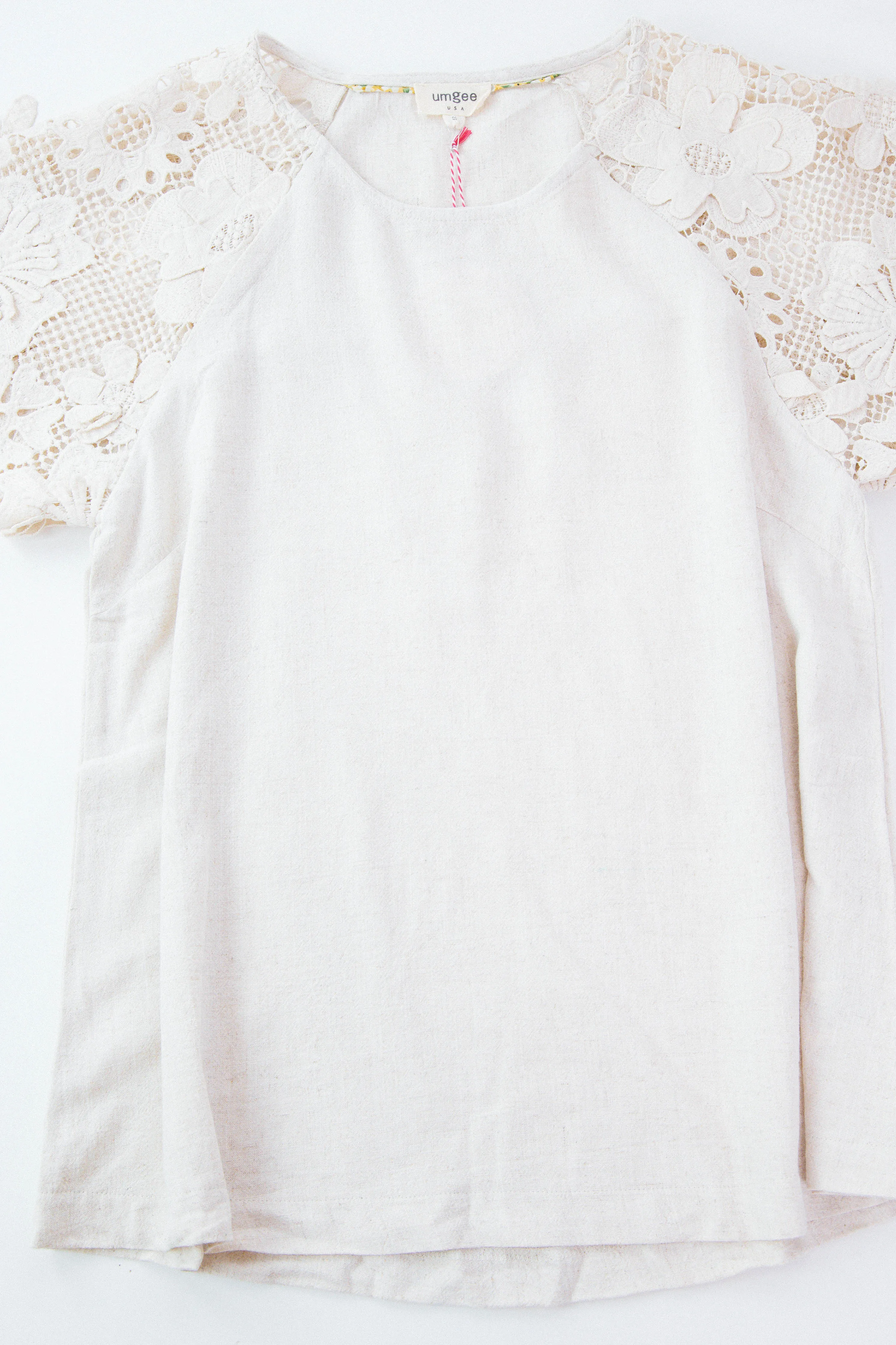 Sloane Floral Lace Top, Oatmeal sold by North & Main Clothing Company product image thumbnail 3